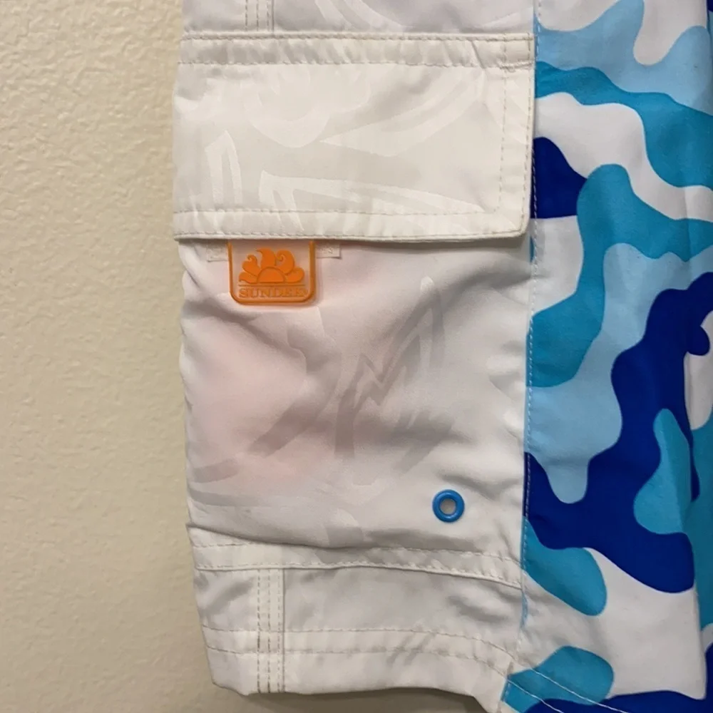 NWT Sundek Excalibur Blue Camo Swim Trunks (M3)